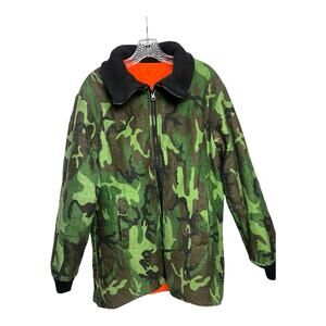 Vintage Sears Thinsulate Camouflage Camo Hunt Chore Reverse Jacket USA Medium
